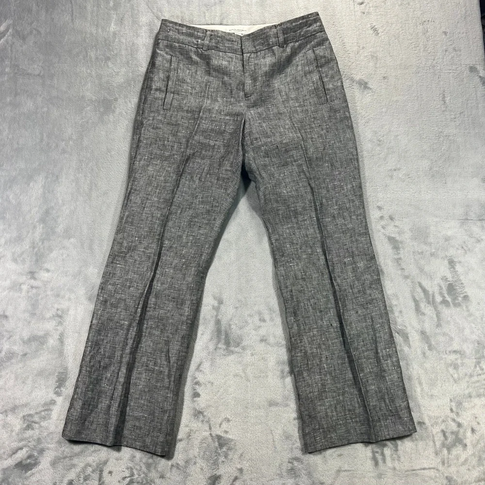 BANANA‎ REPUBLIC Jackson Fit Pants Womens 6 Grey Good 100 Linen Summer 2011